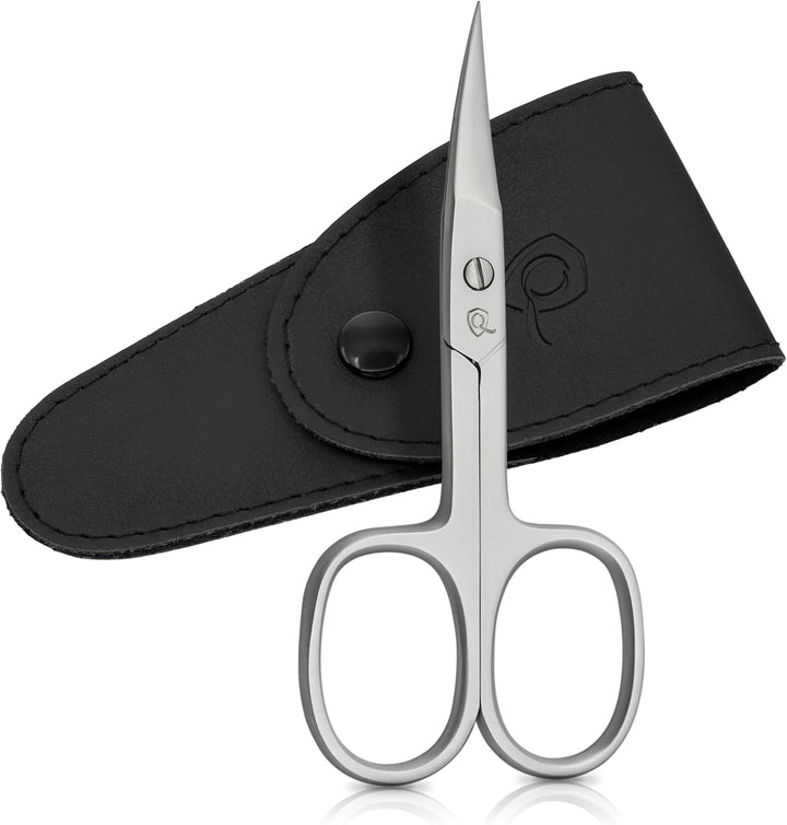 Solingen Curved Cuticle Scissors – Precision German Steel for Manicure & Pedicure, Eyebrow & Eyelash Grooming, Extra Sharp with Premium Storage Case