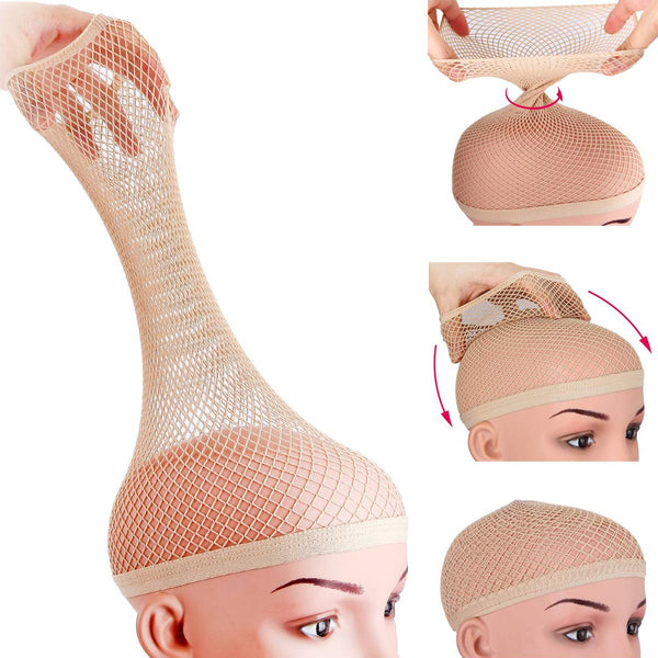 Wig Caps for Women, Hair Net for Wig, Mesh Wig Cap for Long Hair, Natural Nude, 2 Pieces