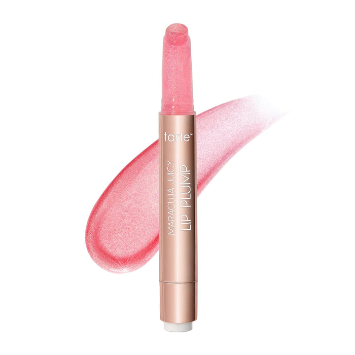 Tarte Maracuja Juicy Shimmer Glass Lip Plump – Hydrating & Volumizing Lip Gloss Balm with Hyaluronic Acid & Vitamin E, Plumps & Moisturizes, Vegan & Cruelty-Free