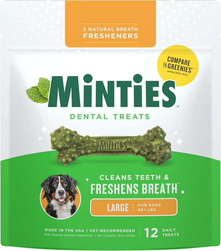 Dental Chews for Dogs, 40 Count, Vet-Recommended Mint-Flavored Treats for Tiny/Small Dogs 5-24 Lbs, Dental Bones Clean Teeth, Fight Bad Breath, and Removes Plaque and Tartar