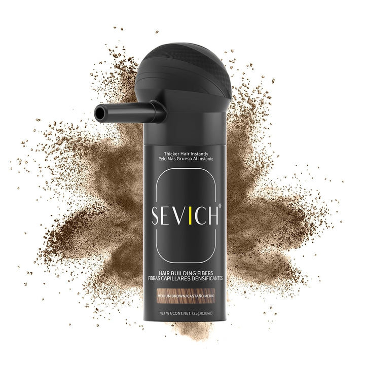 Hair Fiber Spray - Instant Hair Thickening Powder for Men & Women, Hair Building Fibers for Thinning Hair, Root Touch up Hair Color, Waterproof, Sweatproof, Natural Look,80Ml Black