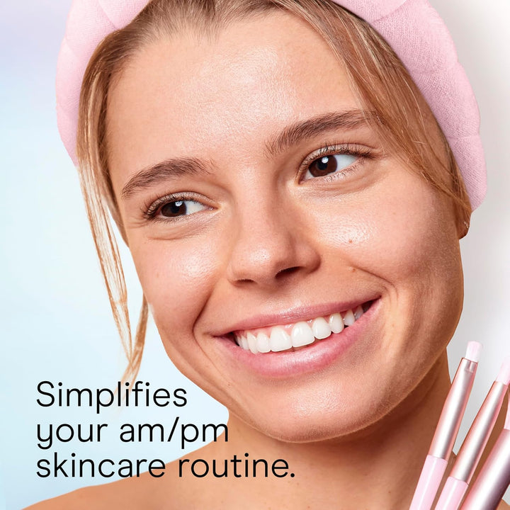 Spa Makeup and Face Washing Headband, Pink Bubble Design, 1 Count, Ultra-Absorbent Microfiber Headband for Washing Face, Soft Terry Cloth, No-Squeeze, No-Pull Band Gentle on Hair and Head