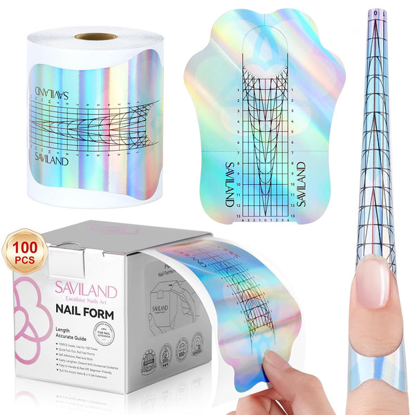 Long Length Reusable Nail Forms: Super Sticky Duable Poly Gel Nail Forms Sturdy Nail Extension Forms Paper Nail Forms Self-Adhesive Nail Model Stencils for Acrylic Nails Builder Nail Gel