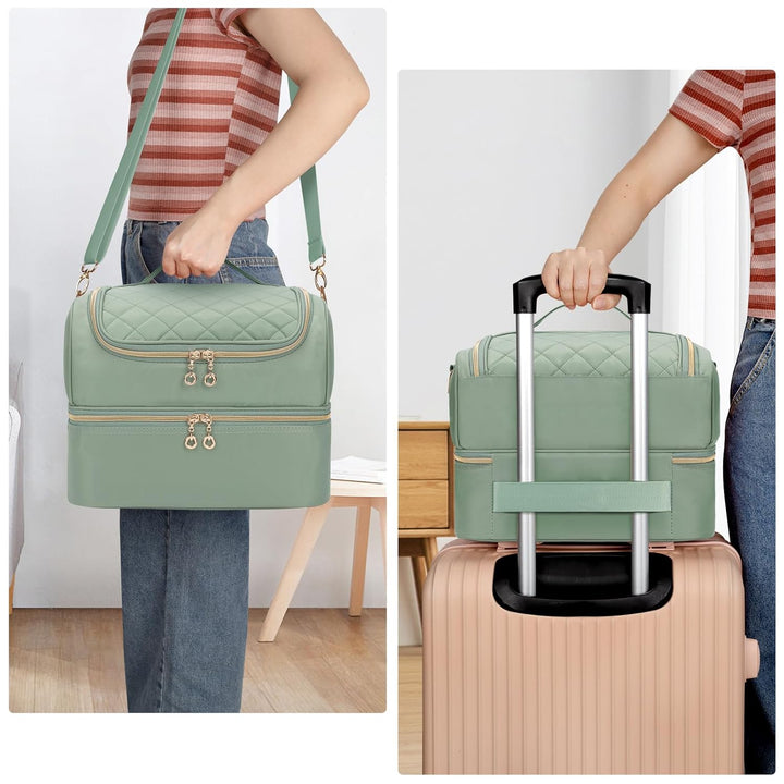 Nail Polish Organizer Case, Nail Supplies Storage Box Holds 45 Bottles Nail Polish & Nail Lamp, Travel Nail Tech Carrying Case, Nail Kit Bag for Nail Stuff & Manicure Tools