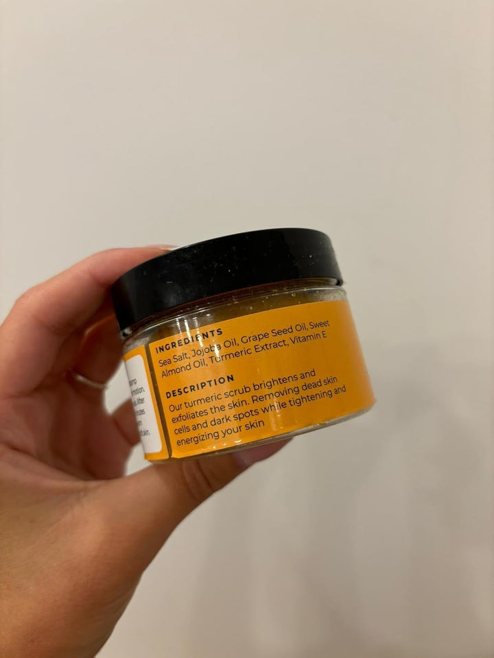 Turmeric Scrub for Dark Spots, Brightening Inner Thighs Bikini Area Underarms, Natural Exfoliating Face