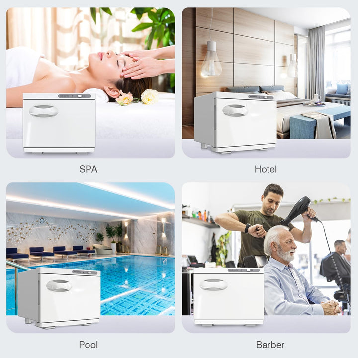 Towel Warmer Cabinet, 8L Hot Spa Small Towel Warmer Heating Use for Facial Spa, Hair Beauty, Salon Equipment and Home - White