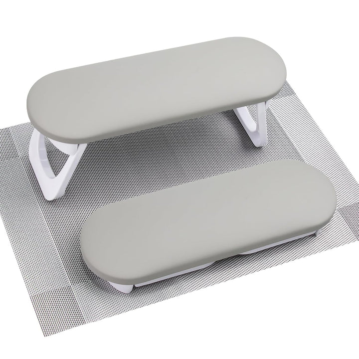 Nail Arm Rest, Foldable PU Leather Nail Hand Rest for Acrylic Nails Cushion Hand Holder, Nail Hand Pillow Nail Art Accessories Tool for Nails Tech Manicure Pedicure Salon Home Use - Light Gray