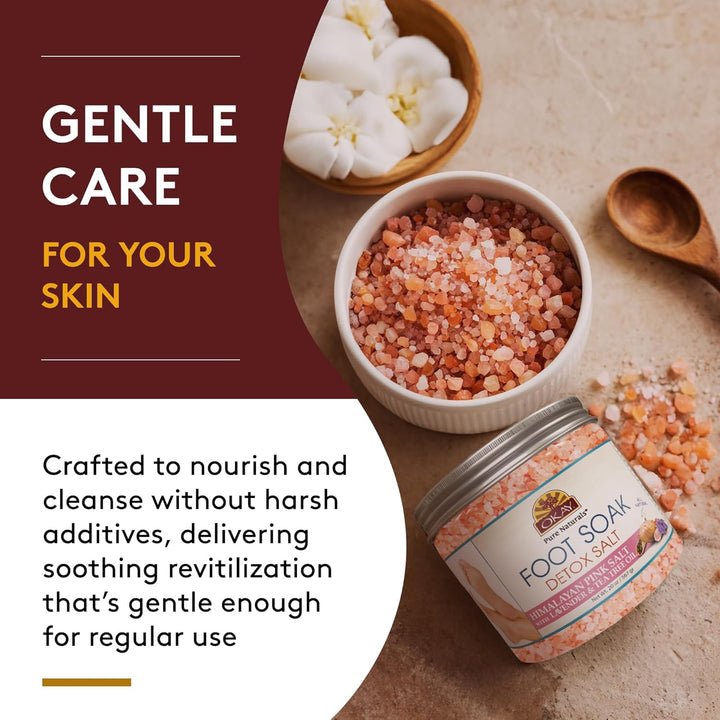 Foot Soak Detox Salt - Foot Soaking Salts for Dry Cracked Feet with Tea Tree Oil and Lavender Oil, Foot Bath, Pedicure Soak, Great for Men and Women, Athletes - 20 Oz (Pack of 1)