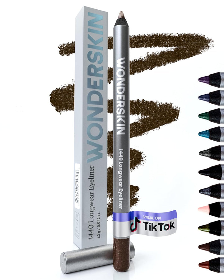 Eyeliner Pencil, 1440 Longwear Deep Black Eyeliner Pencil - Waterproof, Sharpenable & Smudge Proof