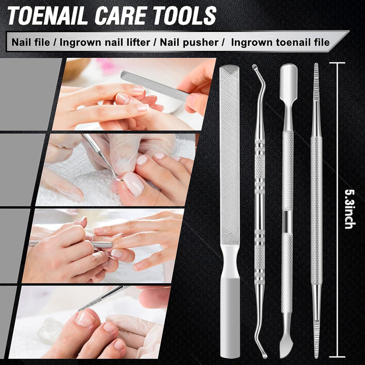 Toenail Clippers for Seniors Thick Toenails,  Heavy Duty Toe Nail Clippers Adult Thick Nails Long Handle, Large Toenail Clippers for Thick Nails 7Pcs