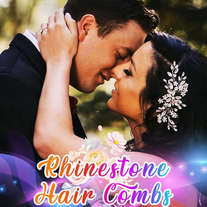 Crystal Bridal Hair Combs Rhinestones Hairpieces Flower Wedding Clips Accessories for Brides and Women Pack of 1(Silver)