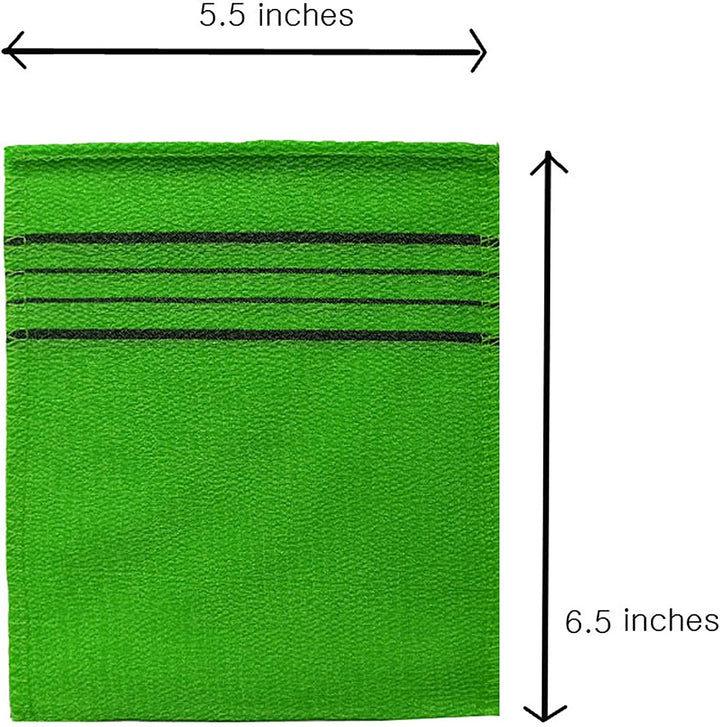 8 Pcs Asian Exfoliating Bath Washcloth - Red & Green