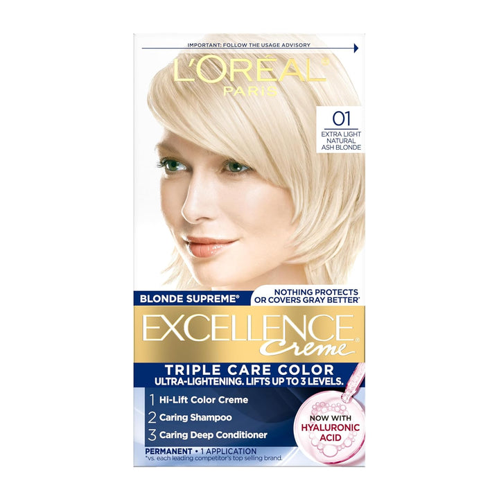Excellence Crème Permanent Hair Dye, Triple Care Hair Color with Pro-Keratine Complex for 100% Gray Hair Coverage, 4 Dark Brown, 1 Kit