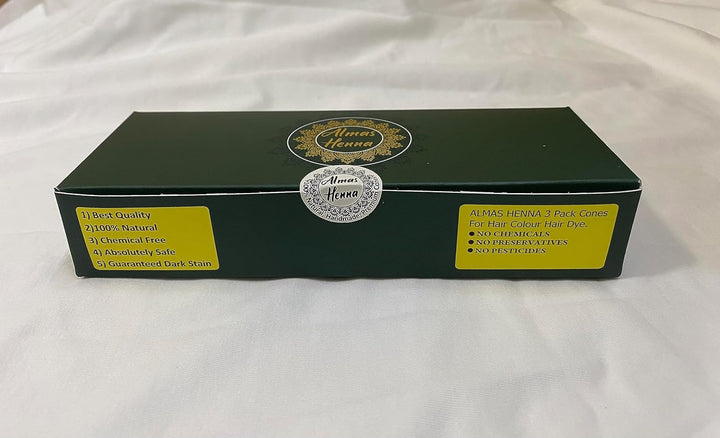 Henna Cones / Tubes 100% Natural, Ready to Use Paste Hair Color Hair Dye-Reddish Brown Color for Women, 3 PACK, 30G Each