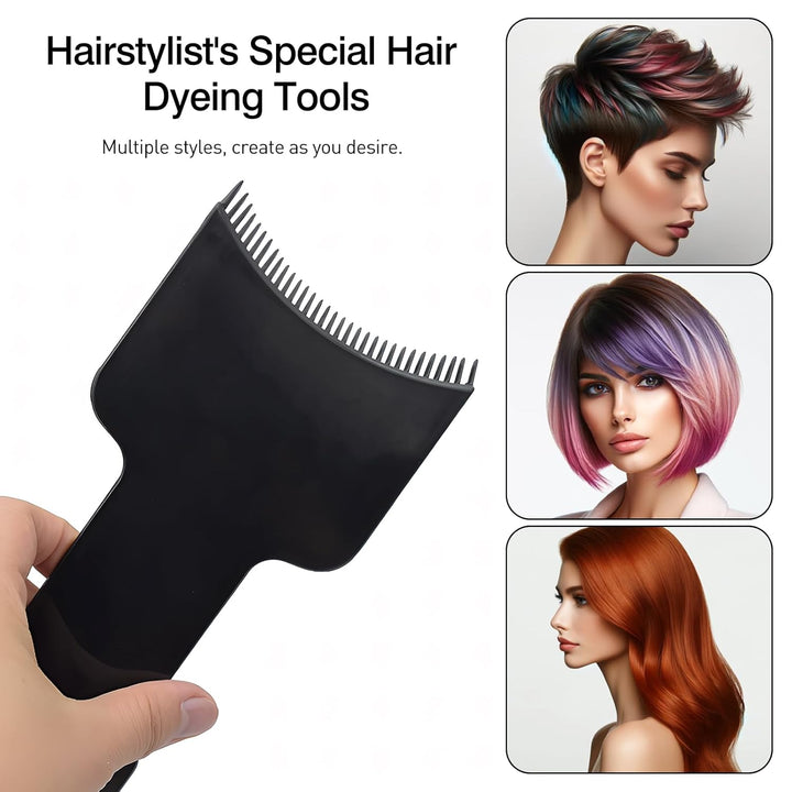 4-Piece Balayage Highlighting Kit - Black Nylon Combs & Brush for Salon & Home Use