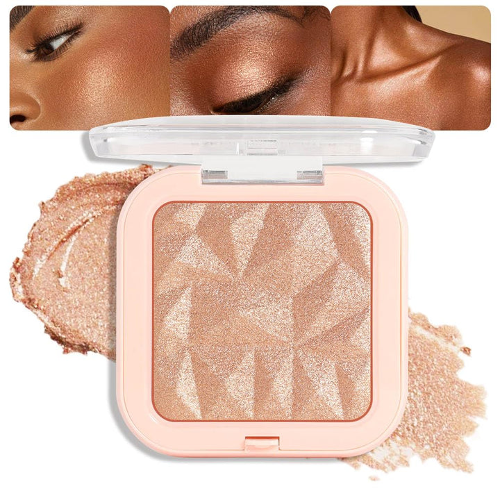Pearl White Silver Face Highlighter Makeup, White Shimmer Glitter Diamond Sparkly Highlighters Makeup Eyeshadow Palette Powder for Face Body Cheek Skin, Inner Corner Eye Highlighter Make up 01