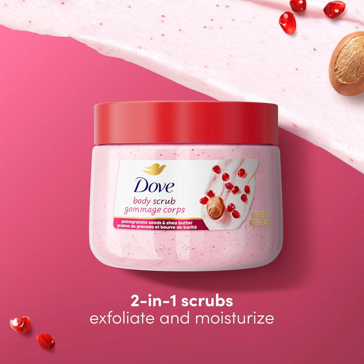 Pomegranate & Shea Butter Body Scrub Exfoliates and Deeply Nourishes for Smooth, Radiant Skin 15 Oz