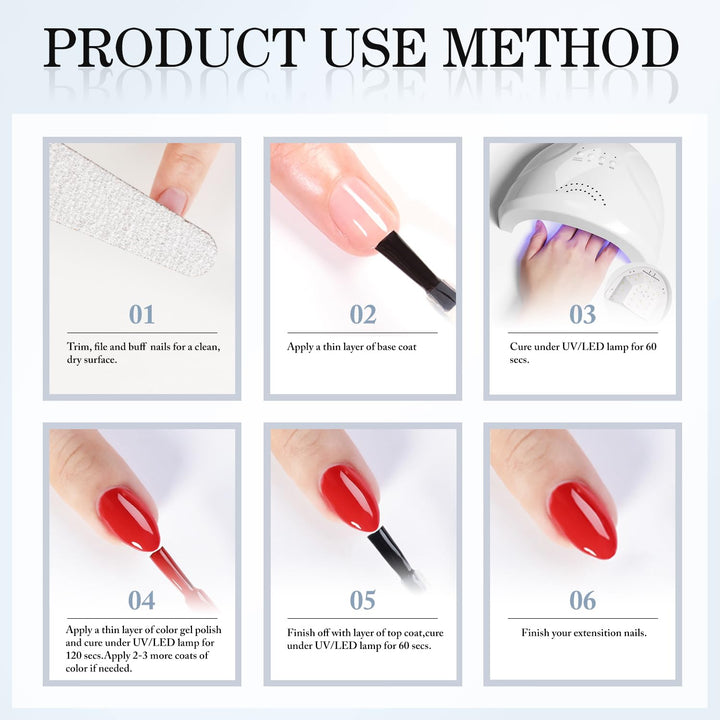 2 Pcs 15ML No Wipe Gel Top Coat and Base Coat Set Clear Glossy Gel Polish Kit Soak off LED (Base and Top Coat)