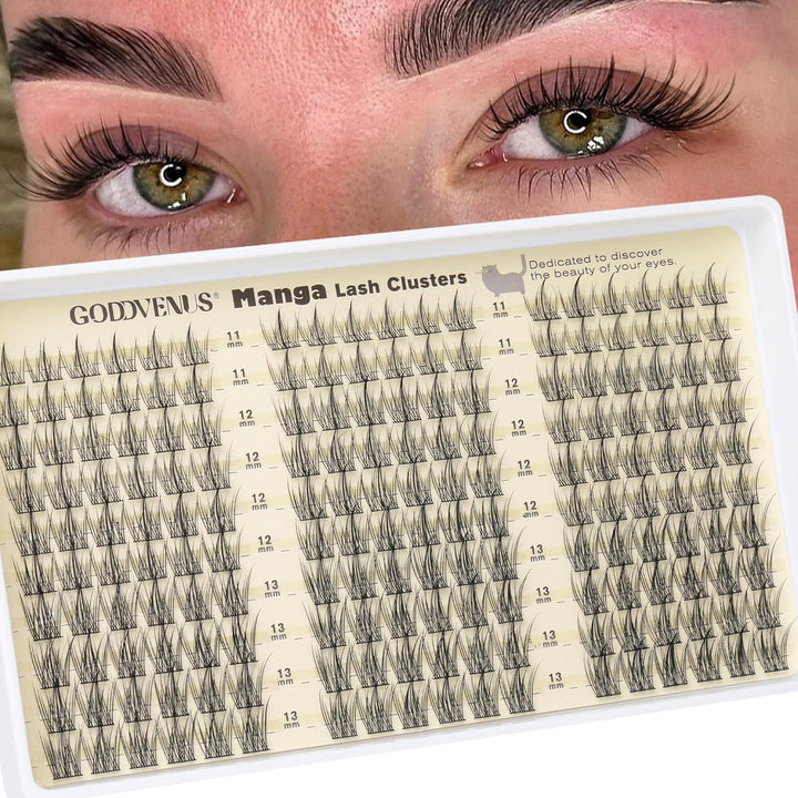 Lash Clusters Kit Wispy Eyelash Clusters Lashes Natural DIY Lash Extension Kit 10-16Mm Cluster Eyelash Extensions Kit 300Pcs C Curl Individual Lashes Cluster Eyelash (No Tweezers)