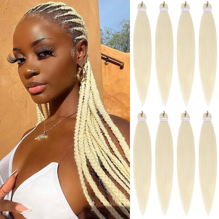 Purple Braiding Hair Pre Stretched Long Braid 30 Inch 2 Packs Professional Braiding Hair Extensions Synthetic Crochet Twist Braids (30 Inch, Purple)