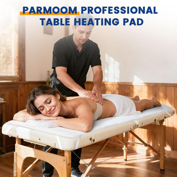 Massage Table Warmer Heating Pad Professional Massage Bed Warmer with 4 Timer, 8 Heat Settings, Overheat Protection for Massage Bed & Spa, Thickened & Soft Fleece, 30" X 71"