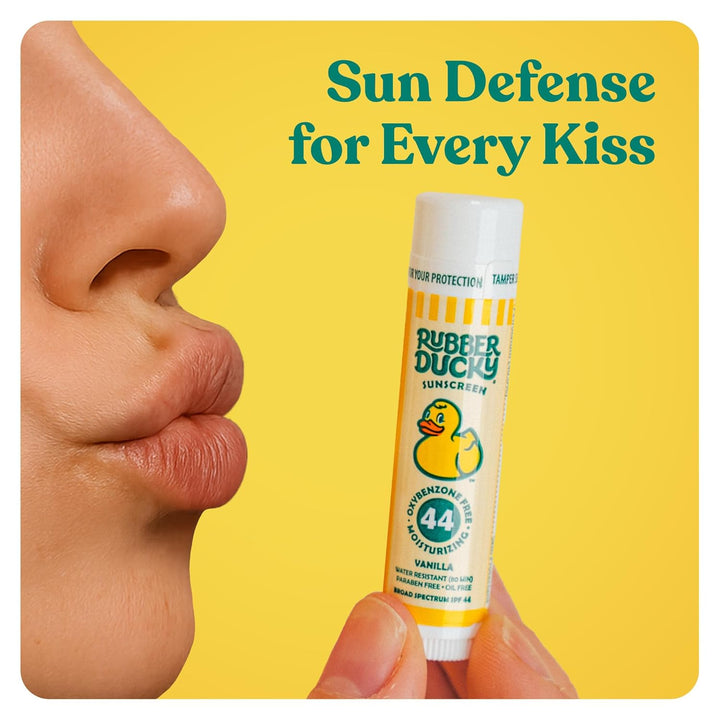 | Lip Balm with SPF 44, Water Resistant Sunscreen Lip Balm | Vegan, Untinted, Vanilla Flavor, with Vitamin E | All Season - Broad Spectrum Sunscreen for Lips