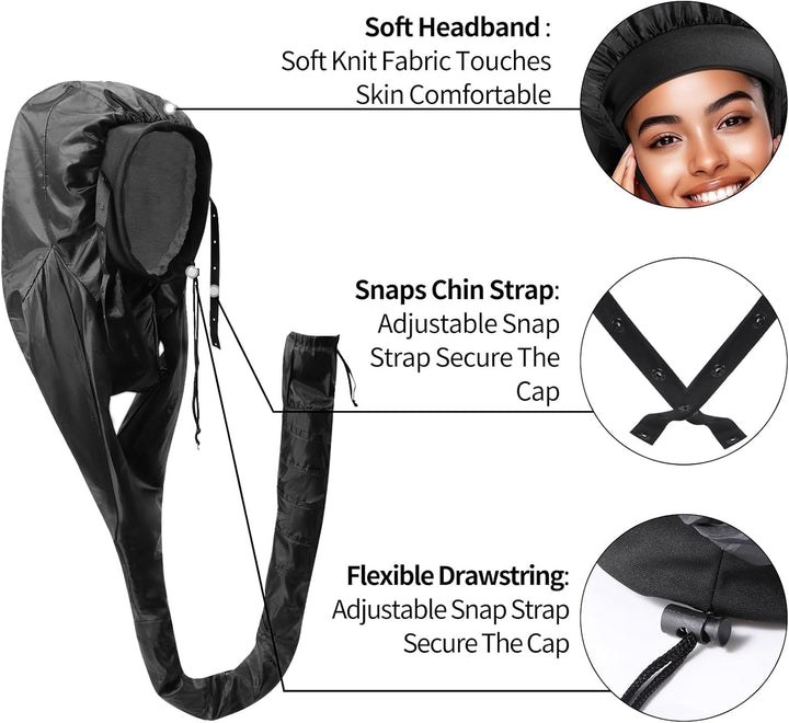 Hooded Hair Dryer Bonnet,Upgraded Dual-Tubes Even Heat Blow&Speed up Thick or Curly Hair Drying, Deep Conditioning at Home,Portable&Universal Diffuser Attachment Cap(Size L)