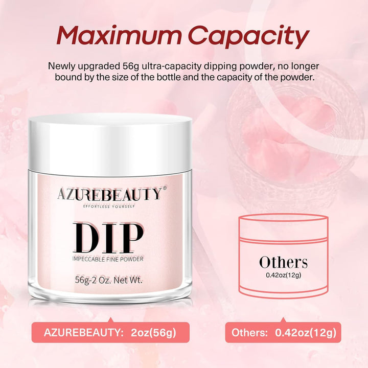 Translucent Dip Powder - Nail Bed Color 2Oz/56G, Sheer Nude Semi-Transparent Clear Soft Peach Pink Dipping Powder Crystal Natural Nail Art Starter Manicure Salon DIY Home for Starter Gift