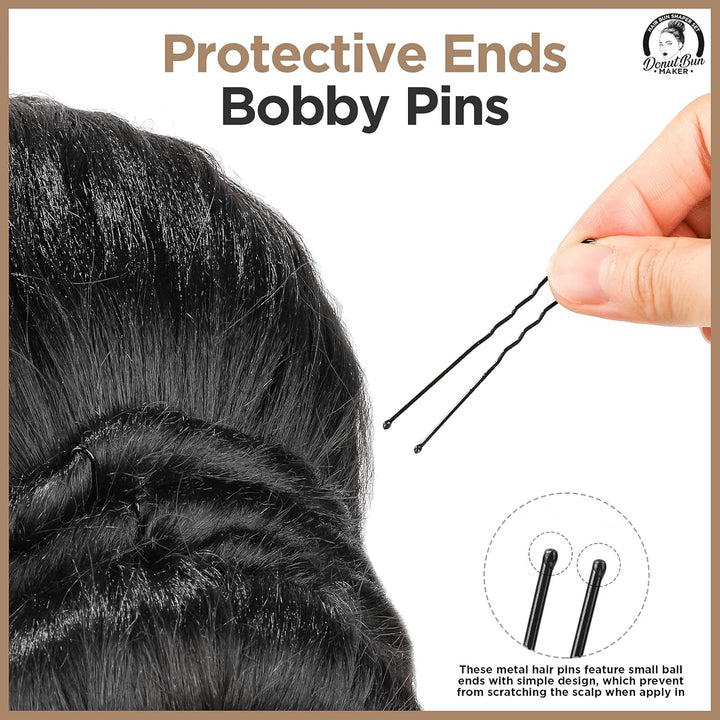 Hair Donut, Hair Bun Maker, Black（Extra-Large, Large, Medium and Small）