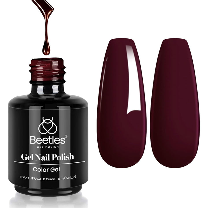 Beetles White Gel Nail Polish Black Gel Polish Kit 2 Pcs 15Ml Black and White Polish French Nails Soak off Led Nails Art Manicure Salon Diy at Home