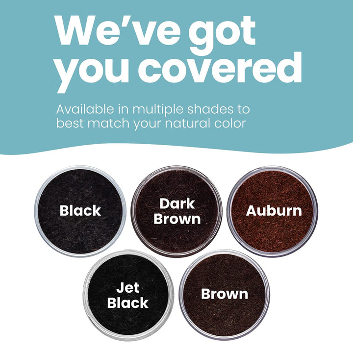 Black Real Hair Fibers for Thinning Hair - 100% Natural Texture, Non Synthetic Hair Fibers - Bald Spot Cover up for Women & Men - 18 Gram