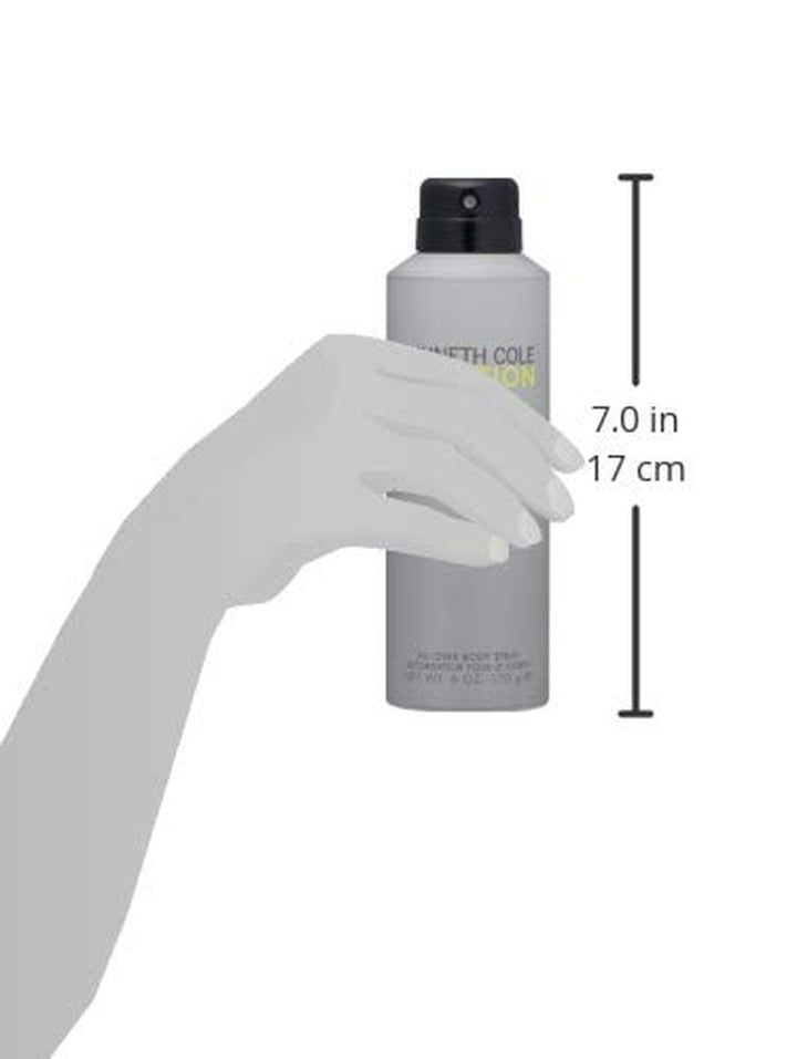 Kenneth Cole Reaction All over Body Spray for Men, Notes of Juicy Lime, Crisp Green Apple, Patchouli, Citrus Green Woody Fragrance, Fresh & Energetic Scent, 6 Oz