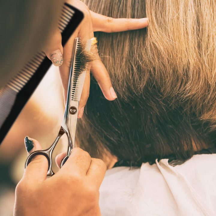 Hair Cutting Scissors Thinning Shears-  Professional Barber Sharp Hair Scissors Hairdressing Shears Kit with Haircut Accessories in Leather Case for Cutting Styling Hair for Women Men Pet- 7 Pcs