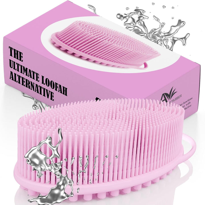 Silicone Body Scrubber – Gentle Shower Brush & Loofah Alternative- Food Grade & Lab Tested – Fast-Drying, Hygienic, Bpa-Free Silicone Body Gentle Exfoliator (Lavender, Massage)