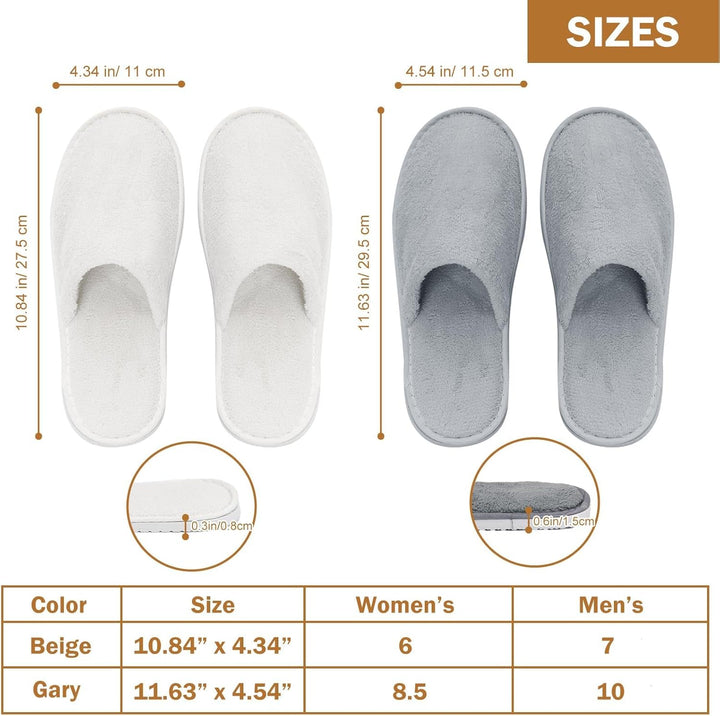 6 Pairs Disposable Slippers for Guests, Washable Spa Slippers House Slippers for Guests, Hotel Slipper Guest Slipper for Shoeless Home, Non Slip Indoor Slipper for Women Men