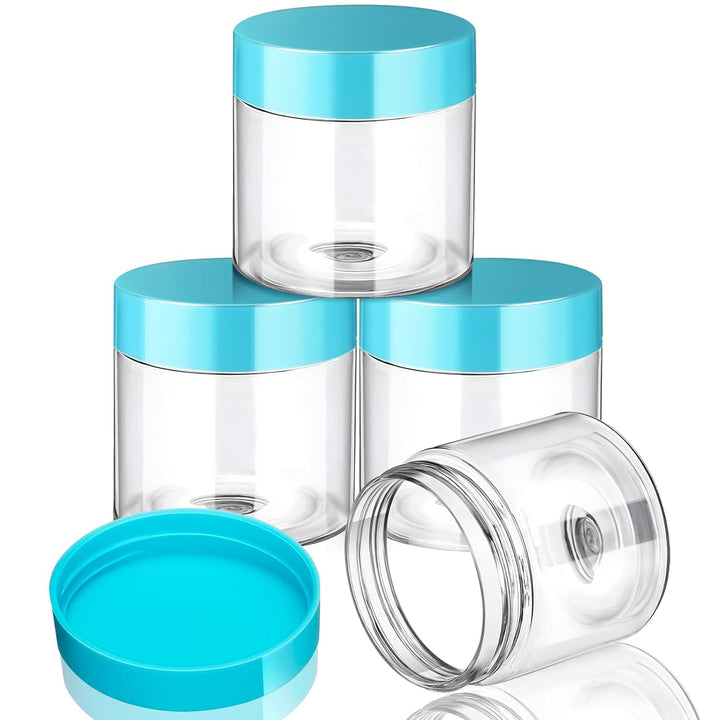 4 Pieces round Wide-Mouth Leak Proof Plastic Container Jars with Lids for Travel Storage Makeup Beauty Products Face Creams Oils Salves Ointments DIY Making(1 Ounce,White)