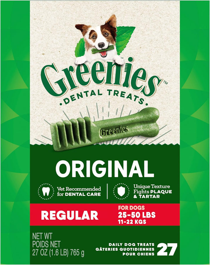 Original Regular Dental Dog Treats, 27 Oz. Pack (27 Treats)