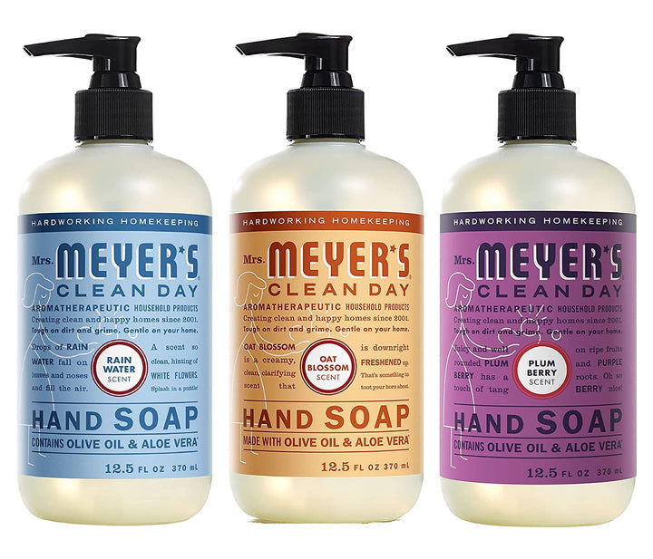 CLEAN DAY Hand Soap, Made with Essential Oils, Biodegradable Formula, Rain Water, 12.5 Fl. Oz - Pack of 3