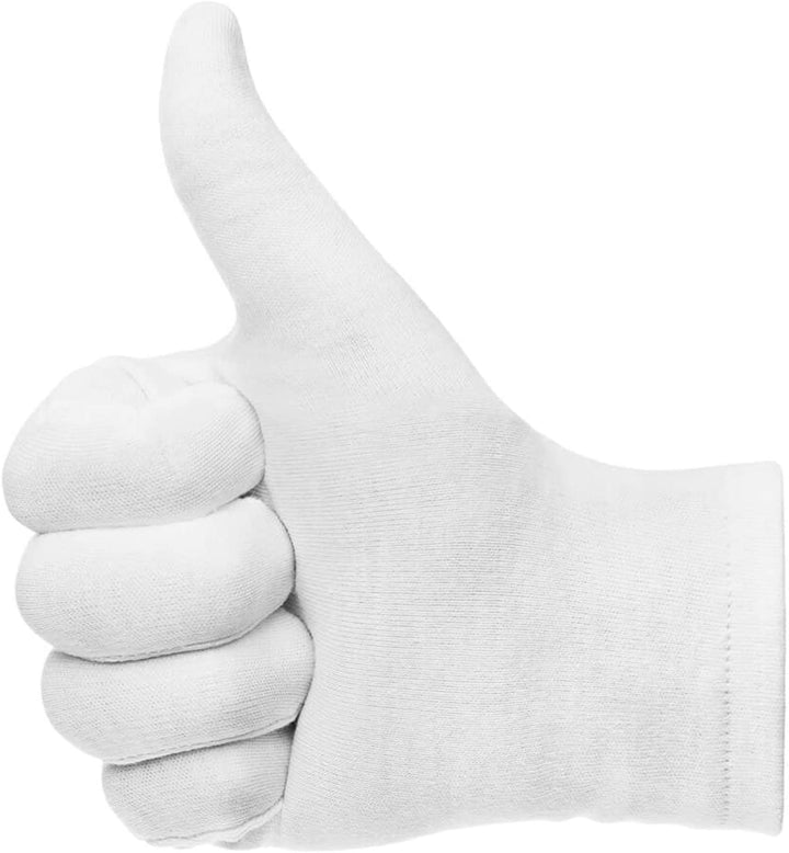 Cotton Gloves,  3 Pairs White Cotton Gloves Gloves for Women Men Eczema Dry Hands Moisturizing Serving Archival Cleaning Jewelry Silver Inspection
