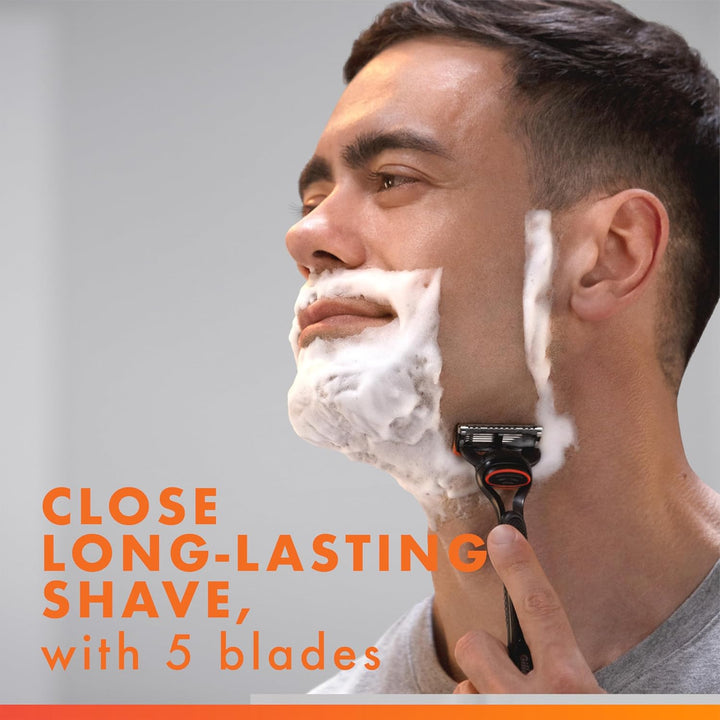 Fusion5 Razors for Men, 1 Razor, 4 Blade Refills, Lubrastrip for a More Comfortable Shave