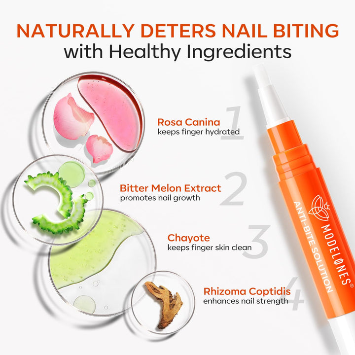 Stop Biting Pen Nail Biting Treatment for Kids Quick Dry Nail Biting Prevention for Kids Thumb Sucking Deterrent Bitter No Bite Nail Polish Nail Repair for Damaged Nails Care 0.24 Fl Oz