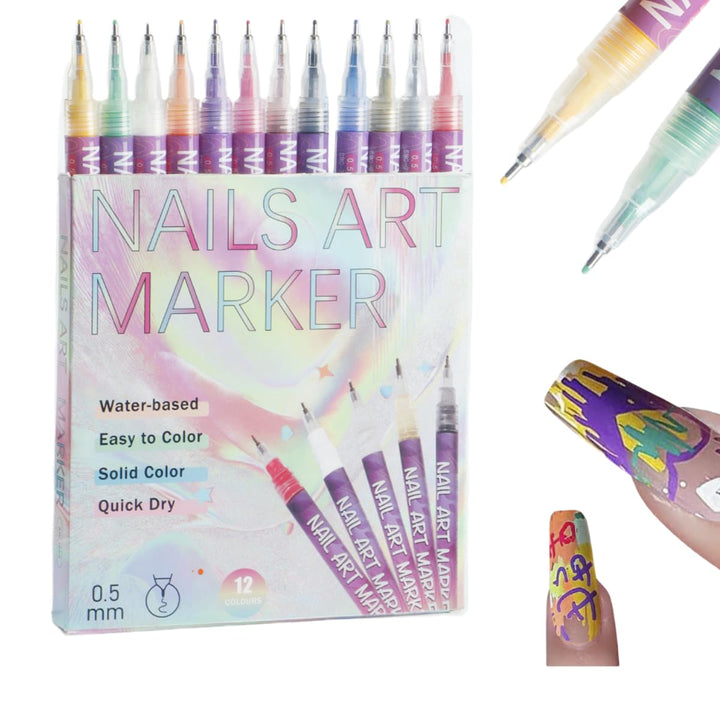 Nail Polish Pens Quick Dry, 1 PCS Nail Art Pen, Nail Art Markers, Acrylic Paint Pens, Nail Pencil, DIY Drawing Painting Liner Pen, Nail Design for Nails DIY French Manicure (White)
