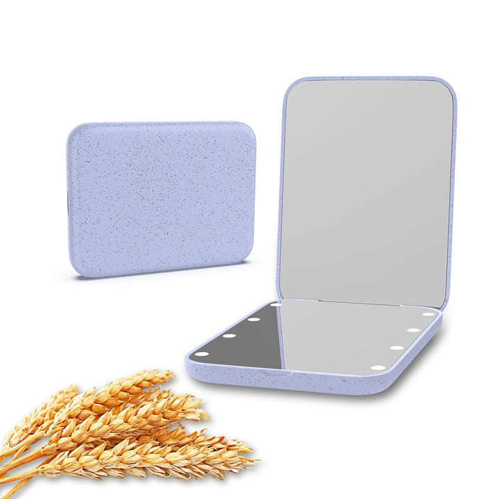 Pocket Mirror, 1X/3X Magnification LED Compact Travel Makeup Mirror with Light for Purse, 2-Sided, Portable, Folding, Handheld, Small Lighted Mirror for Gift, Pink