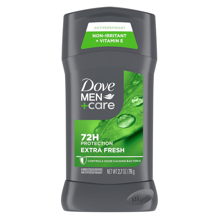 Dove Men+Care Antiperspirant Deodorant Stick for Men 4 Count Extra Fresh with 72-Hour Sweat & Odor Protection with 1/4 Moisturizing Cream & Long-Lasting Citrus Scent 2.7 Oz