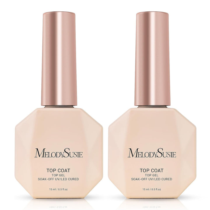 Top Coat Builder Gel Base Coat No Wipe Glossy Set Long Lasting Shine Finish Soak off UV LED Nail Lamp Nail Polish Art Design Manicure Kit Perfect Gifts for Women Girls 3 Pcs 15Ml Clear