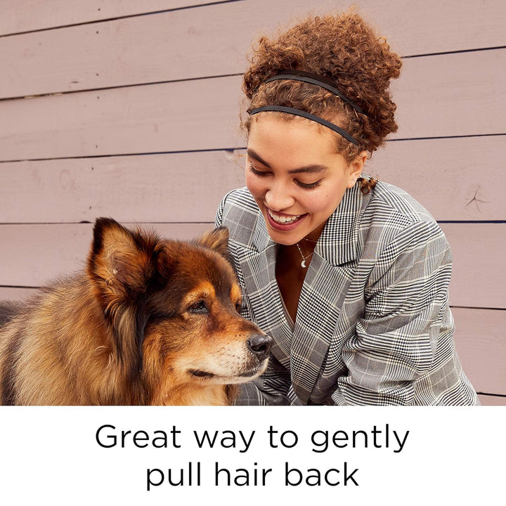 Women'S Ouchless Thin Hair Flat Narrow Headwrap, Black, 6 Count