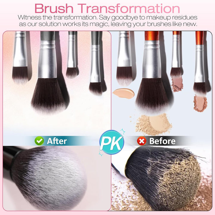Makeup Brush Cleaner, Make up Brush Cleansers Solution, Makeup Cleaner for Makeup Brushes, Beauty Sponge, Powder Puff, Deep Clean Brush Shampoo, Gentle Formula Cruelty Free 5.3 FL.OZ