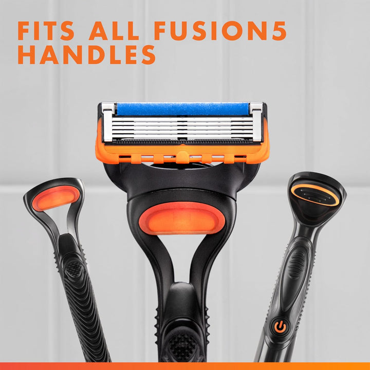 Fusion5 Razors for Men, 1 Razor, 4 Blade Refills, Lubrastrip for a More Comfortable Shave