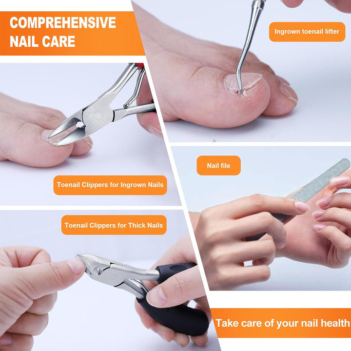 Toenail Clippers for Seniors Thick Toenails, Heavy Duty Toenail Nipper, Professional Nail Clippers, Ergonomic Non-Slip Long Handle, Toenail Clippers for Men Women Elderly