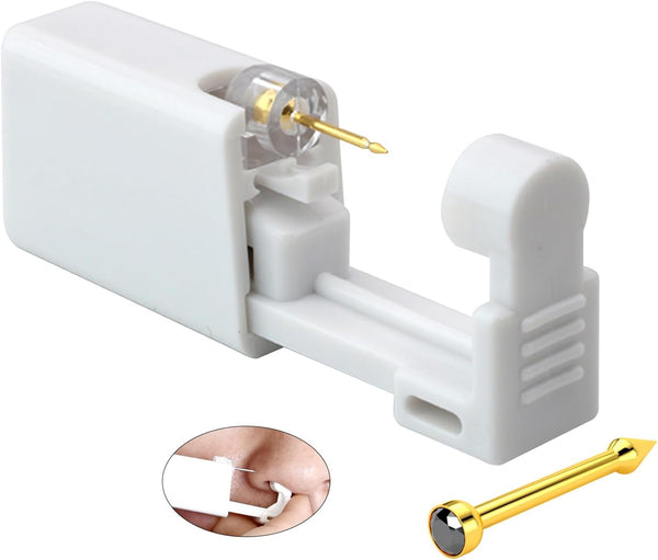 Disposable Nose Piercing Kits, at Home Nose Piercing Kit, Nose Piercing Kit with Nose Rings, Nose Ring Gun 8 Nose Studs and Rings Are Included
